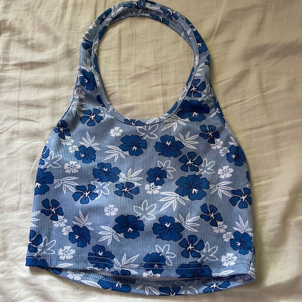 Flower backless tank top